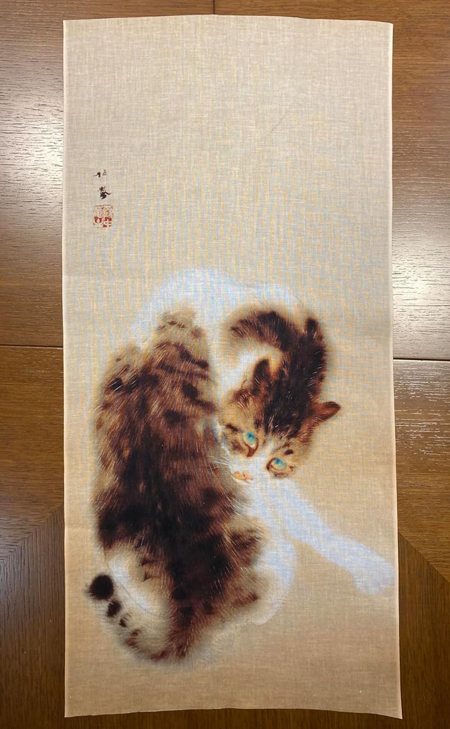 Amazon｜竹内栖鳳 班猫 古今東西 浮世絵 手ぬぐい 約75cm 日本製 国産